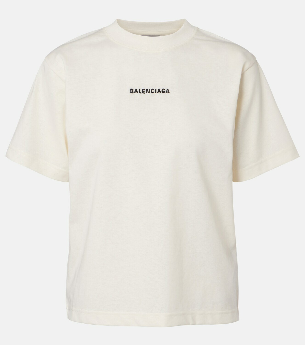 Balenciaga Logo embroidered cotton jersey T-shirt