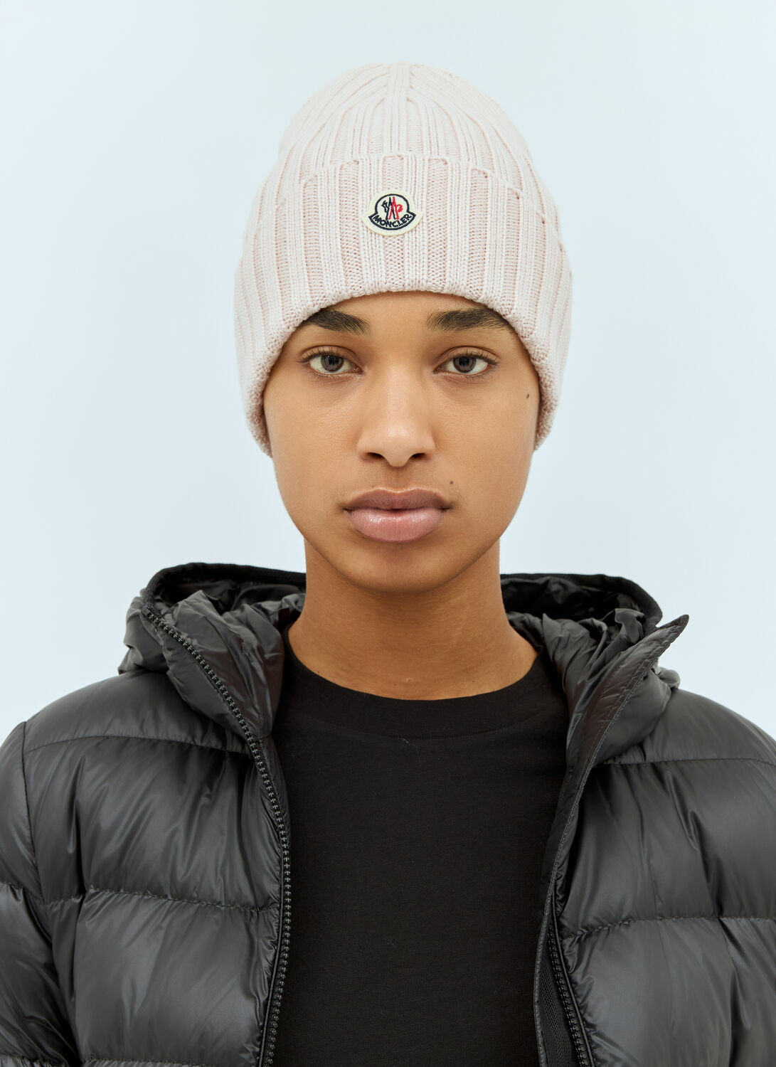 Moncler Logo Patch Beanie Hat