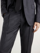 Dolce&Gabbana - Straight-Leg Pleated Pinstriped Virgin Wool Trousers - Gray
