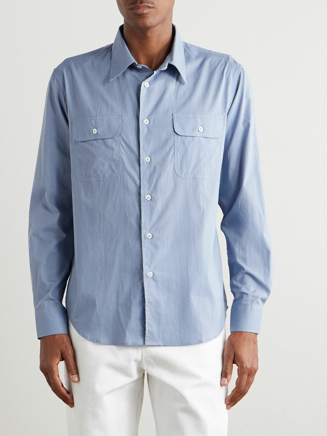 De Bonne Facture - Artist Cotton-Voile Shirt - Blue
