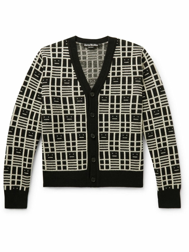 Photo: Acne Studios - Kargot Logo-Jacquard Wool Cardigan - Black