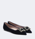 Roger Vivier Flower Strass velvet ballet flats