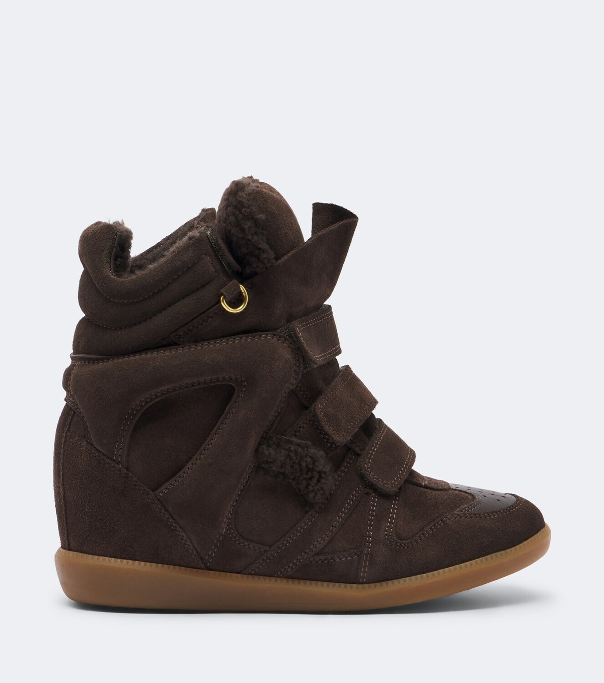 Isabel Marant Bekett shearling-lined suede wedge sneakers