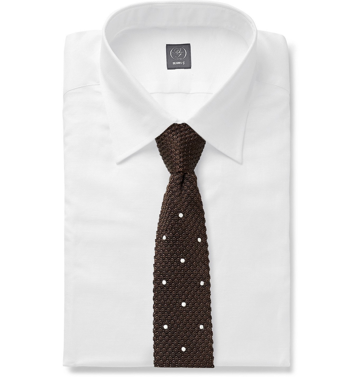 Beams F - Cutaway-Collar Slub Cotton and Linen-Blend Shirt - White