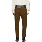 Haider Ackermann Brown Contrast Waistband Trousers