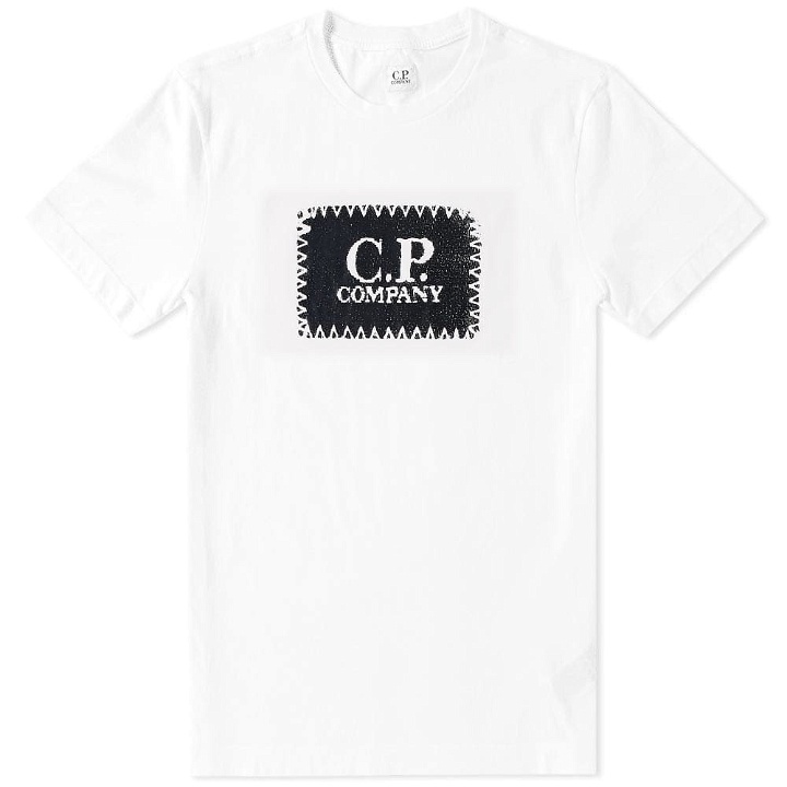 Photo: C.P. Company Jersey Block Logo Tee White
