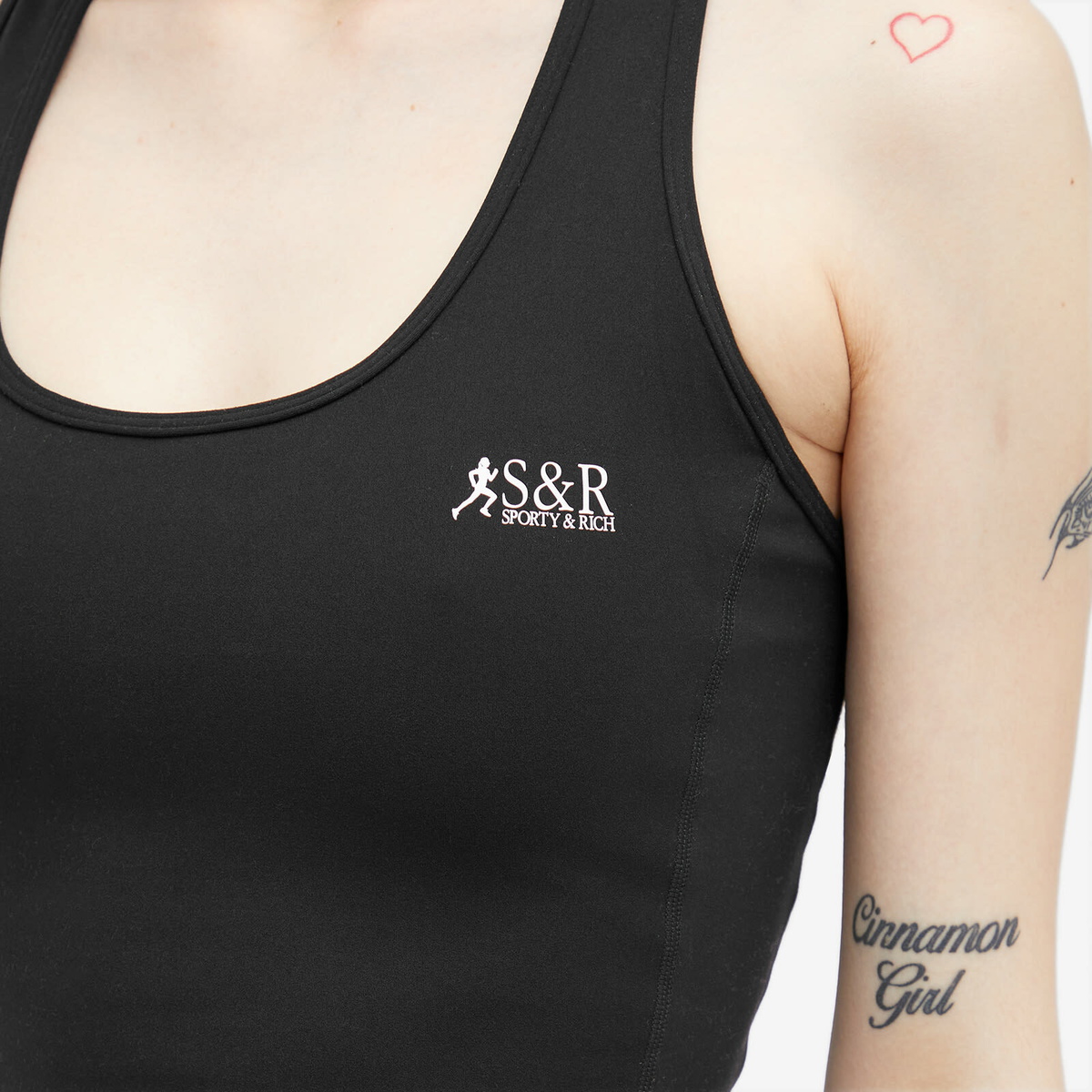 Sporty & Rich Women's SR Runner Sports Tank Bra in Black