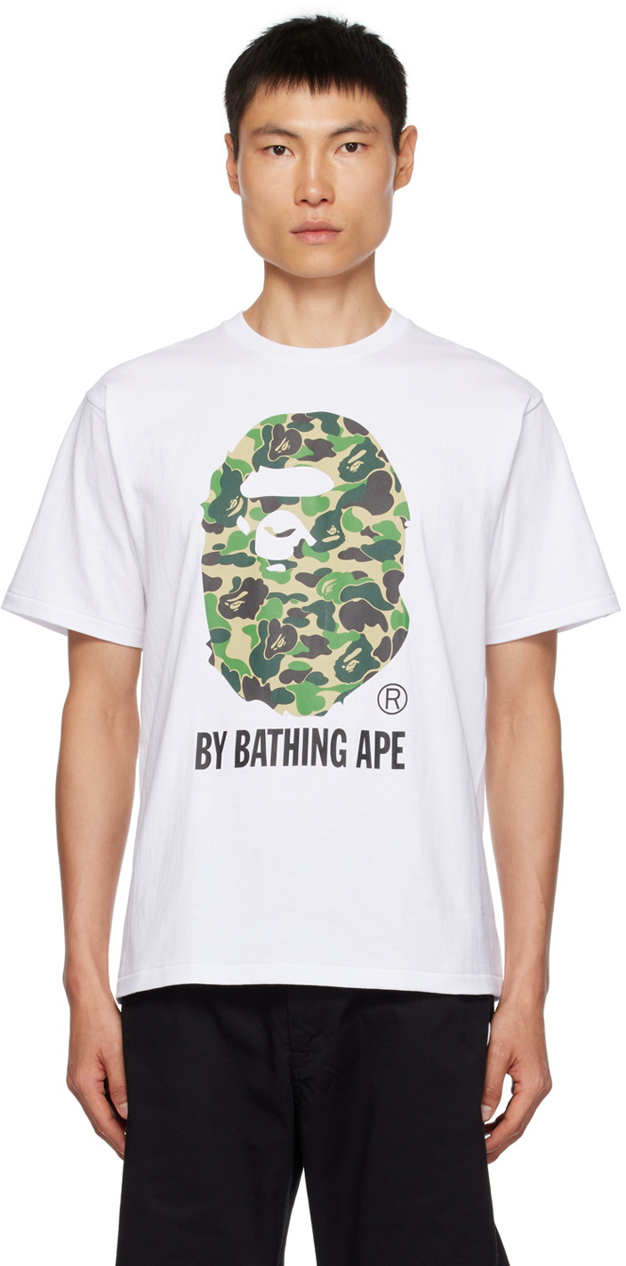 BAPE BLACK *A BATHING APE logo-patch jersey cotton T-shirt - White 
