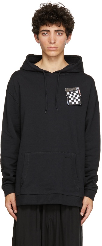 Photo: Raf Simons Black Fred Perry Edition Printed Patch Hoodie