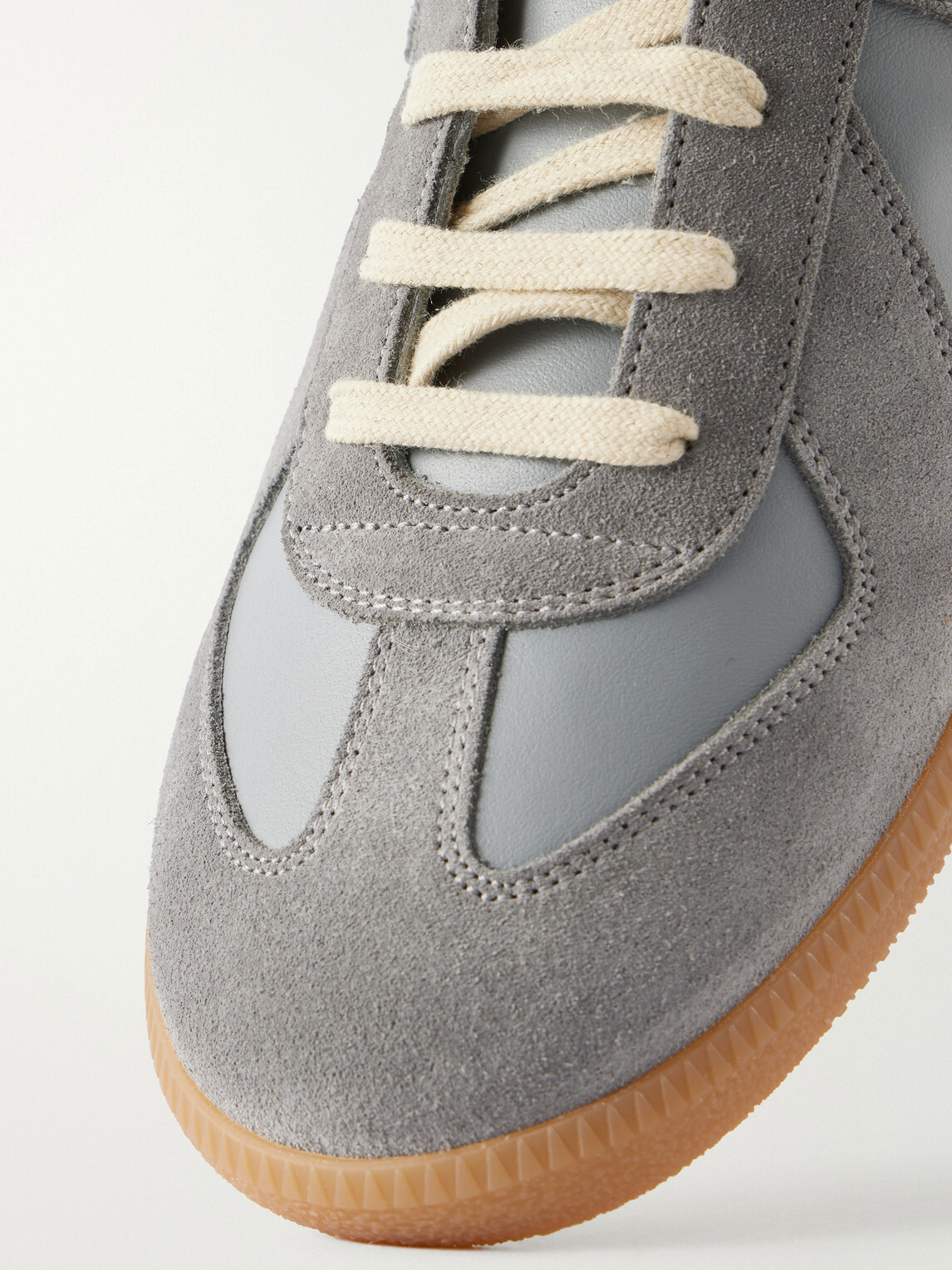 Maison Margiela - Replica Suede-Trimmed Leather Sneakers - Gray