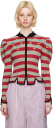 Cormio Beige & Red Divna Cardigan
