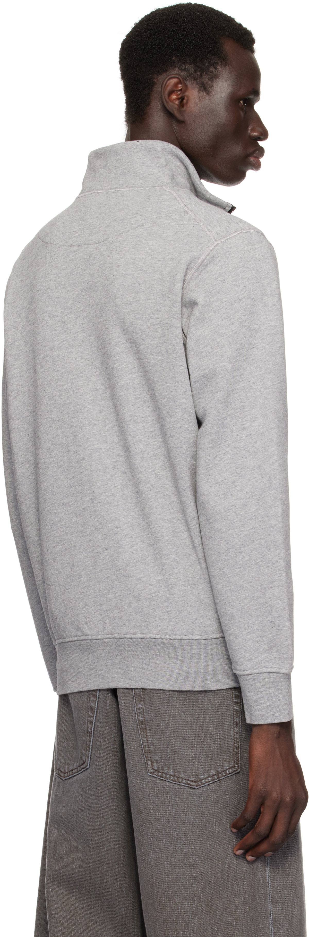 Stone Island Gray Logo Patch Sweater