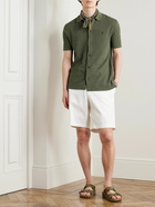 Polo Ralph Lauren - Slim-Fit Logo-Embroidered Cotton and Linen-Blend Shirt - Green