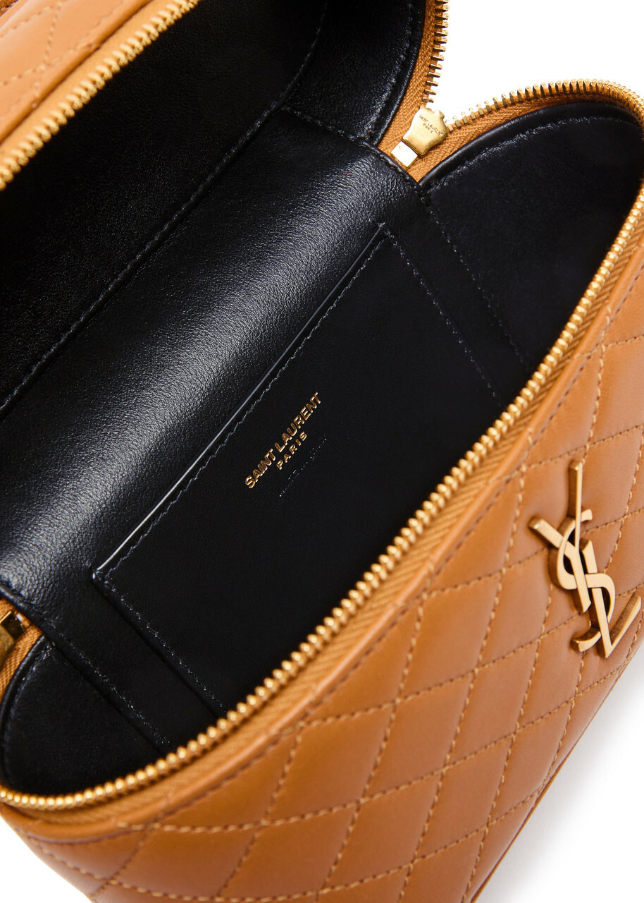 Saint Laurent Gaby Mini Quilted Leather top Handle bag - Camel - One Size