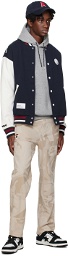 AAPE by A Bathing Ape Navy Patch Bomber Jacket