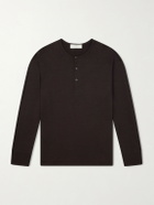 Studio Nicholson - Cotton-Jersey Henley T-Shirt - Brown