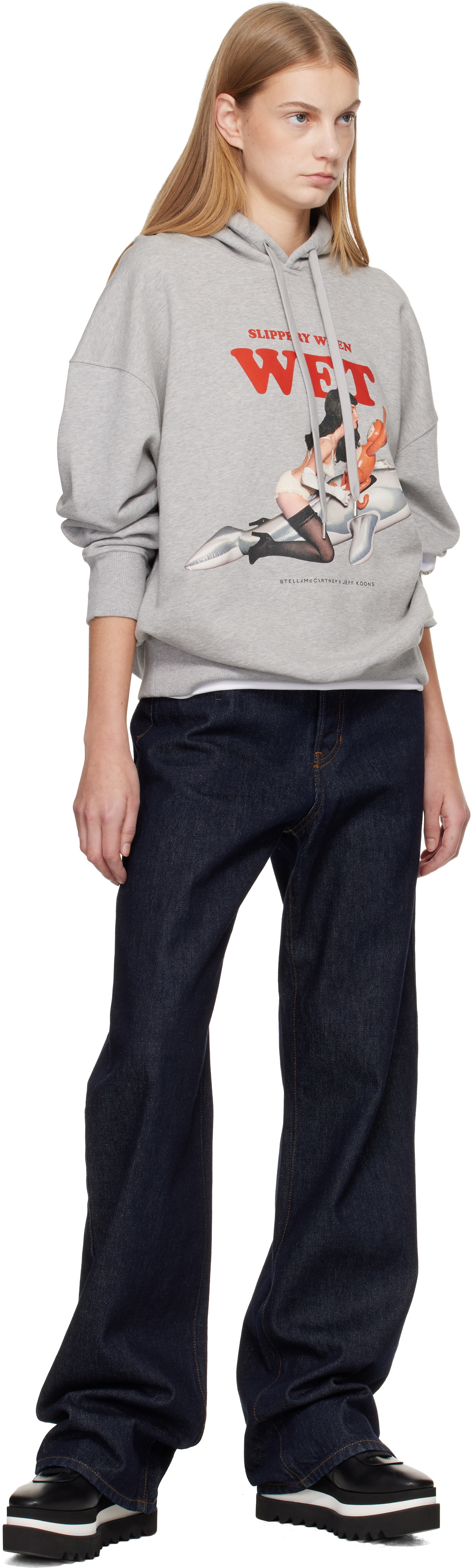 Stella McCartney Gray Jeff Koons Edition 'Slippery When Wet' Hoodie