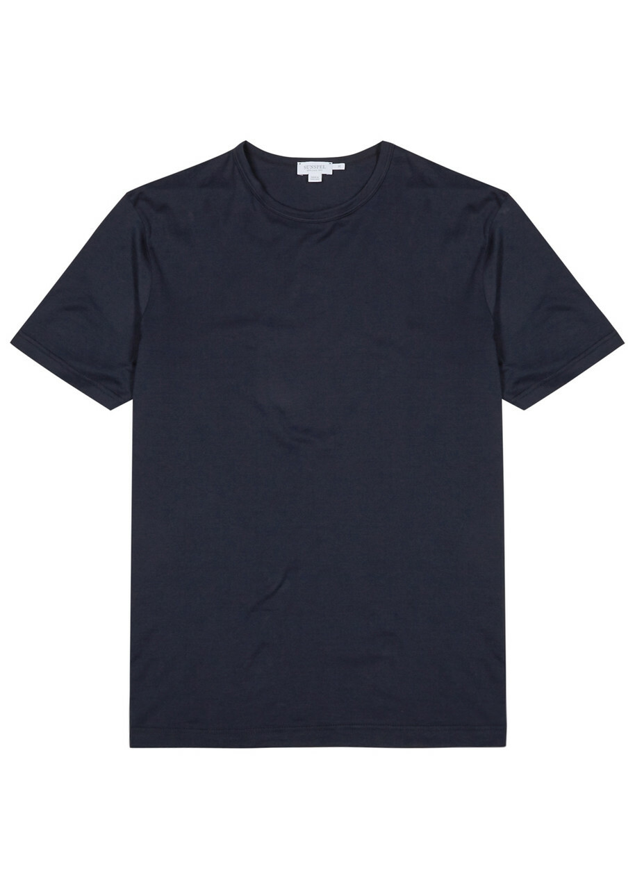 Sunspel Cotton T-shirt Navy