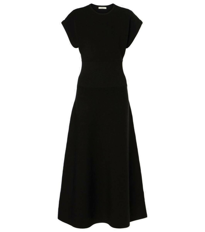 simkhai shanelle draped jersey midi dress SIMKHAI Women's Moira Draped Jersey Gown in Midnight, Size 0 main image 0