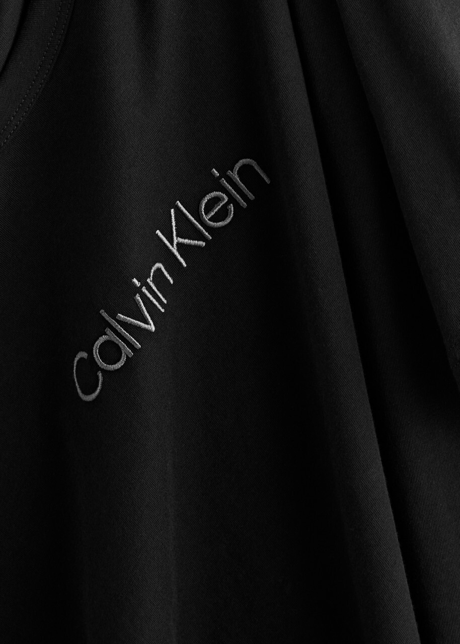 Calvin Klein Logo-embroidered Cotton Pyjama top Black