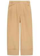 Another Tomorrow Turn-up Cuff Wide-leg Trousers Khaki