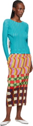 PLEATS PLEASE ISSEY MIYAKE Blue Rib Pleats January T-shirt