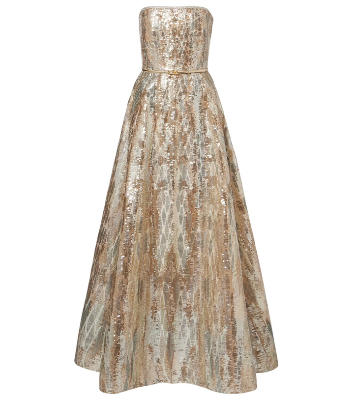 Elie Saab Pleated glitter halterneck gown Elie Saab
