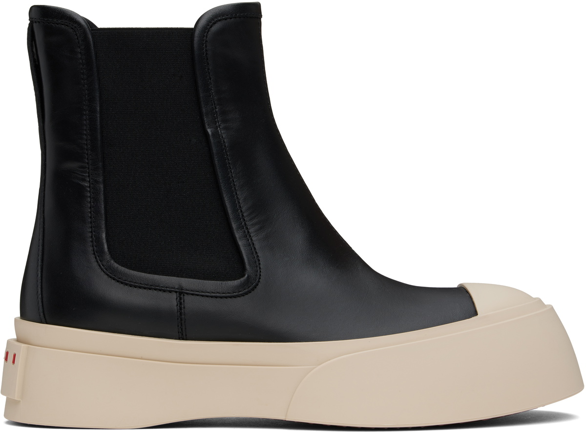 Marni Black Padded Nylon Square Toe Ankle Boots Marni