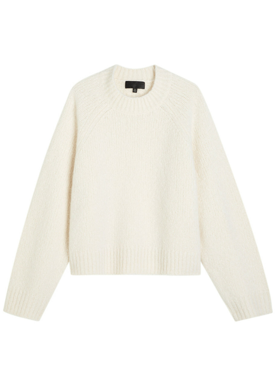 Nili Lotan Tomaso Cashmere and Silk-blend Jumper Ivory