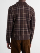Burberry - Checked Knitted Cashmere Polo Shirt - Brown