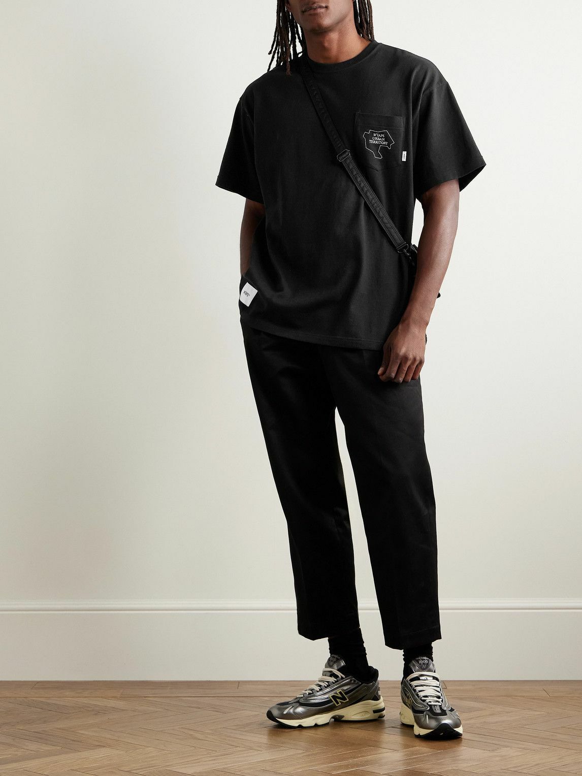 WTAPS - Logo-Print Appliquéd Cotton-Jersey T-Shirt - Black WTAPS