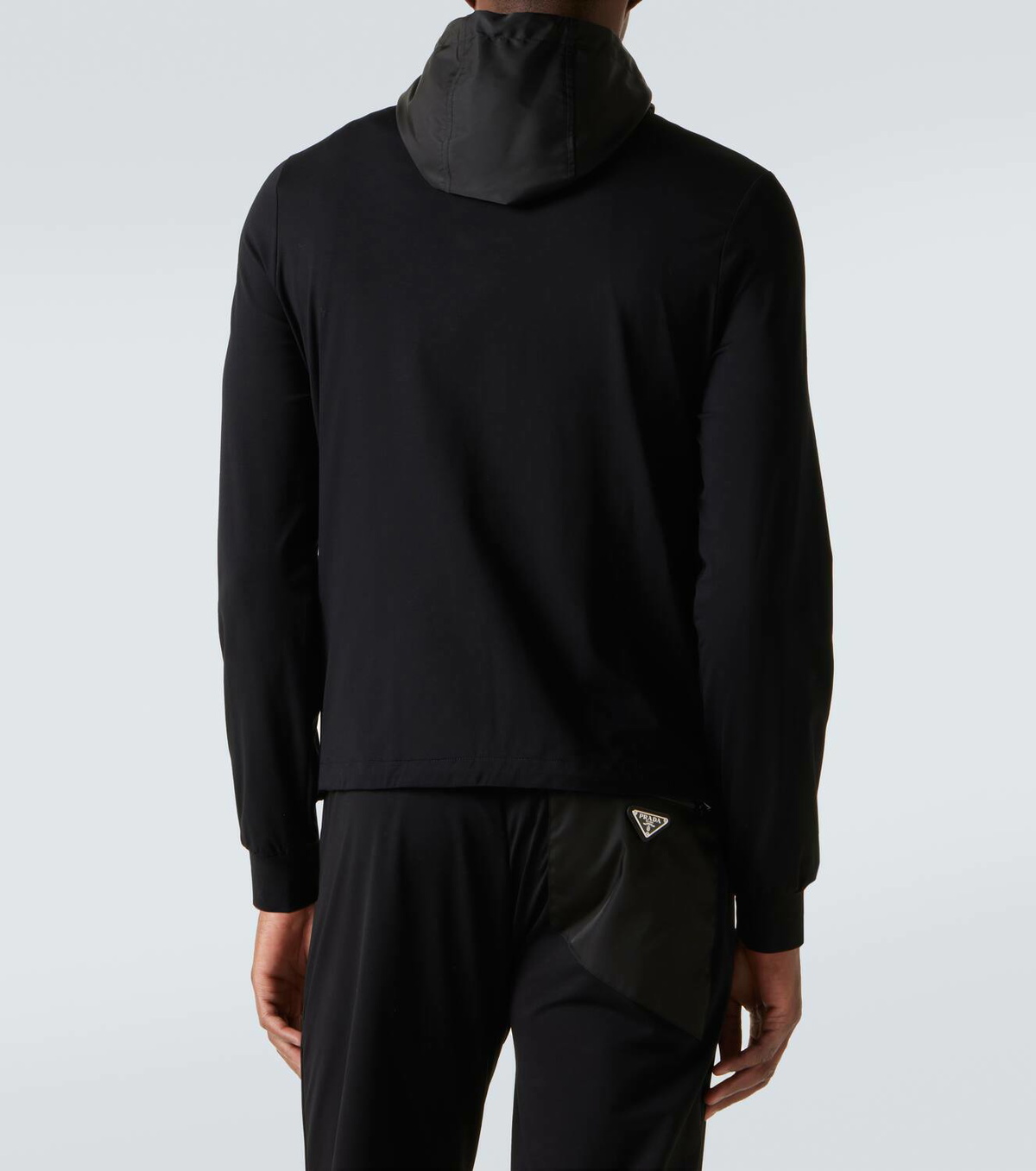 【送料&関税込】Prada Black Cotton Blend Jacket Cotton-blend fleece jacket in black - Prada | Mytheresa