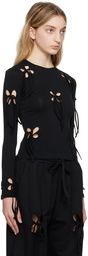 J.Kim SSENSE Exclusive Black Petal Long Sleeve T-Shirt