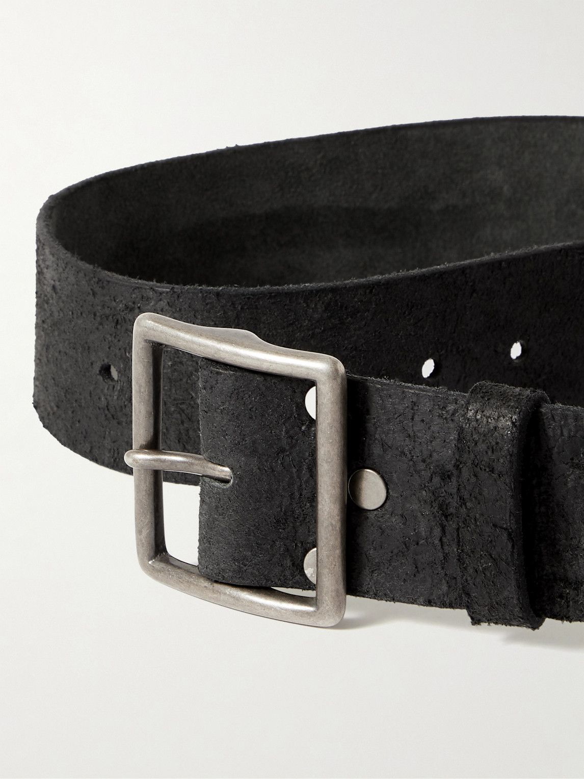 RRL - 4.5cm Distressed Leather Belt - Black RRL