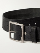 RRL - 4.5cm Distressed Leather Belt - Black