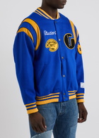 Gallery Dept. Logo Panelled Wool-blend Varsity Jacket Blue