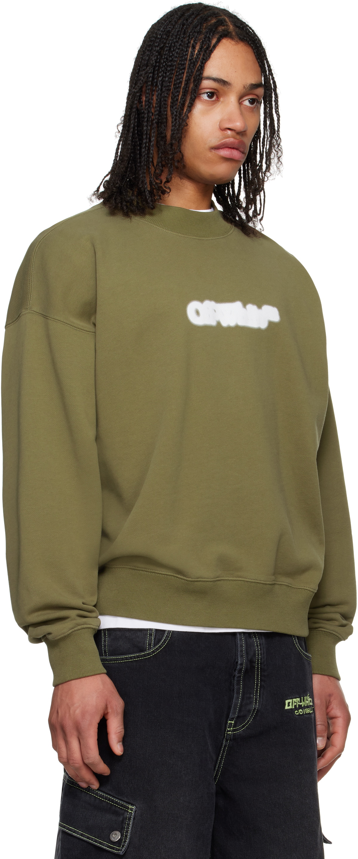 Off-White Green Spray Arrow Skate Sweatshirt