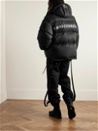 Mastermind World - Logo-Print Quilted Nylon-Taffeta Hooded Down Jacket - Black