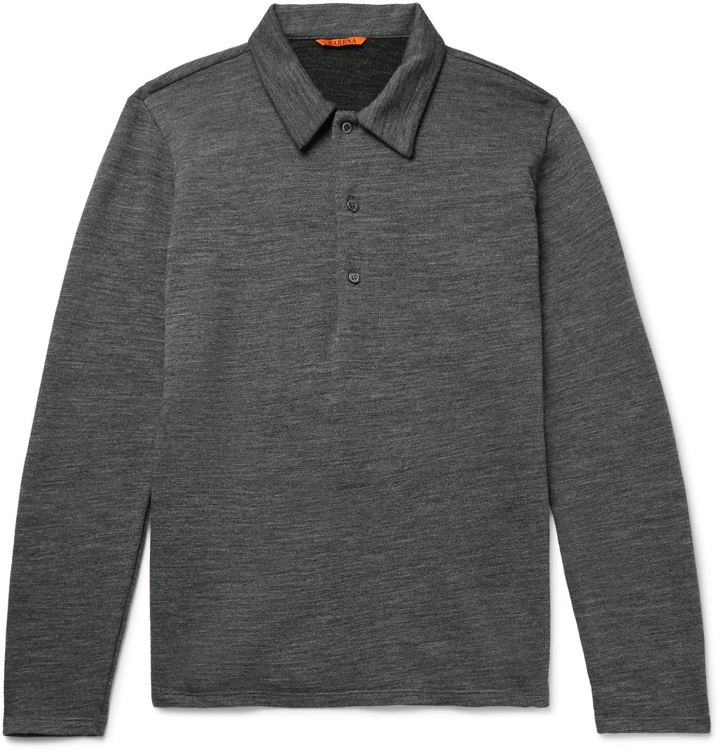 Photo: Barena - Mélange Wool-Blend Polo Shirt - Gray