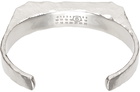 MM6 Maison Margiela Silver Metal Chiseled Cuff Bracelet