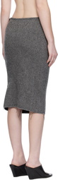 YOHJI YAMAMOTO Gray Twisted Midi Skirt