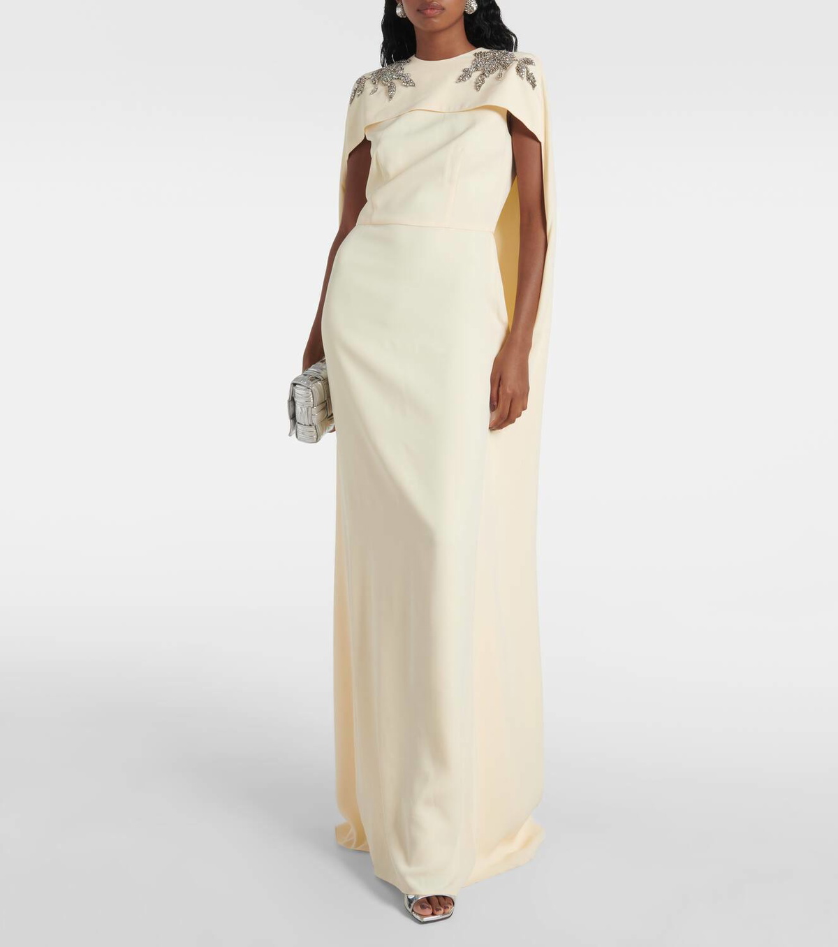 Erdem Embellished caped gown