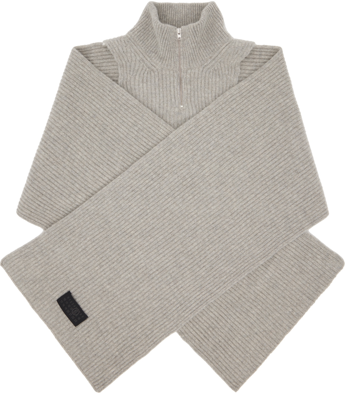 MM6 Maison Margiela Gray Fisherman Knit Camionneur Scarf