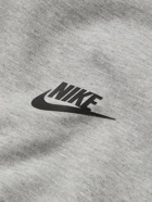 Nike - NSW Logo-Print Cotton-Jersey Hoodie - Gray