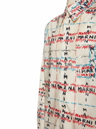 MARNI All Over Logo Print Cotton Poplin Shirt