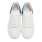 Alexander McQueen White and Blue Low Sneakers
