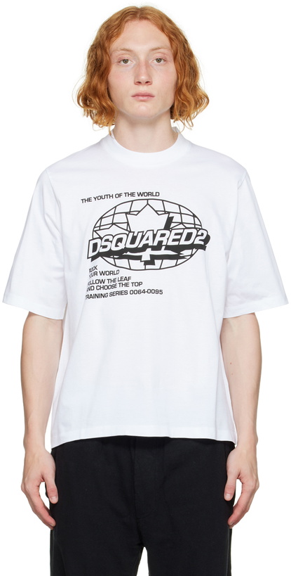 Photo: Dsquared2 White Horizon Football T-Shirt