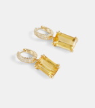 Octavia Elizabeth Yana Micro 18kt gold earrings with beryls and diamonds