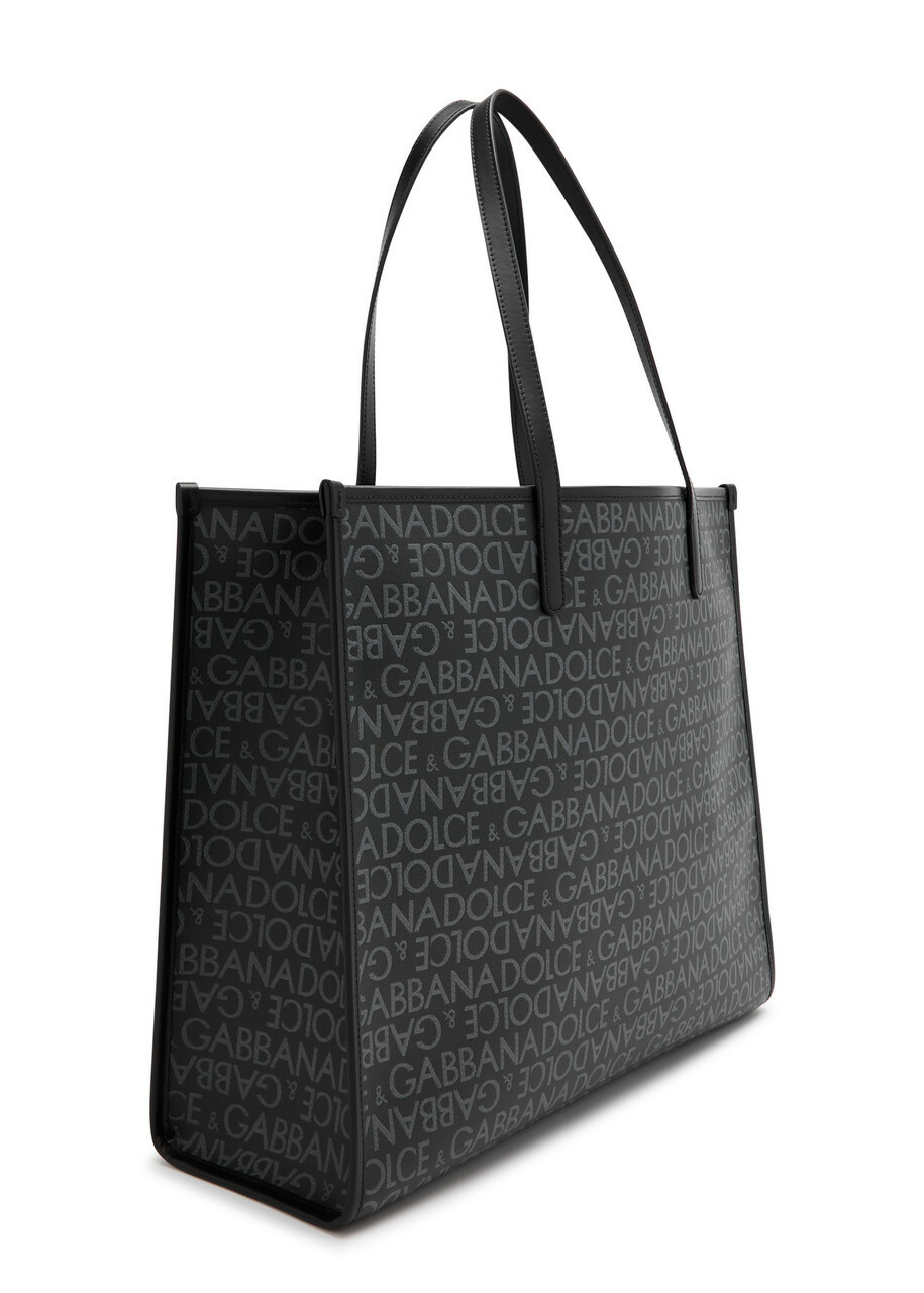 Dolce & Gabbana Logo-jacquard Coated Canvas Tote - Black - One Size