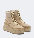 Chloé Nama suede platform lace-up boots
